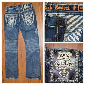 Rock Revival Vance Slim Bootcut Jeans Mens 30L New Without Tag